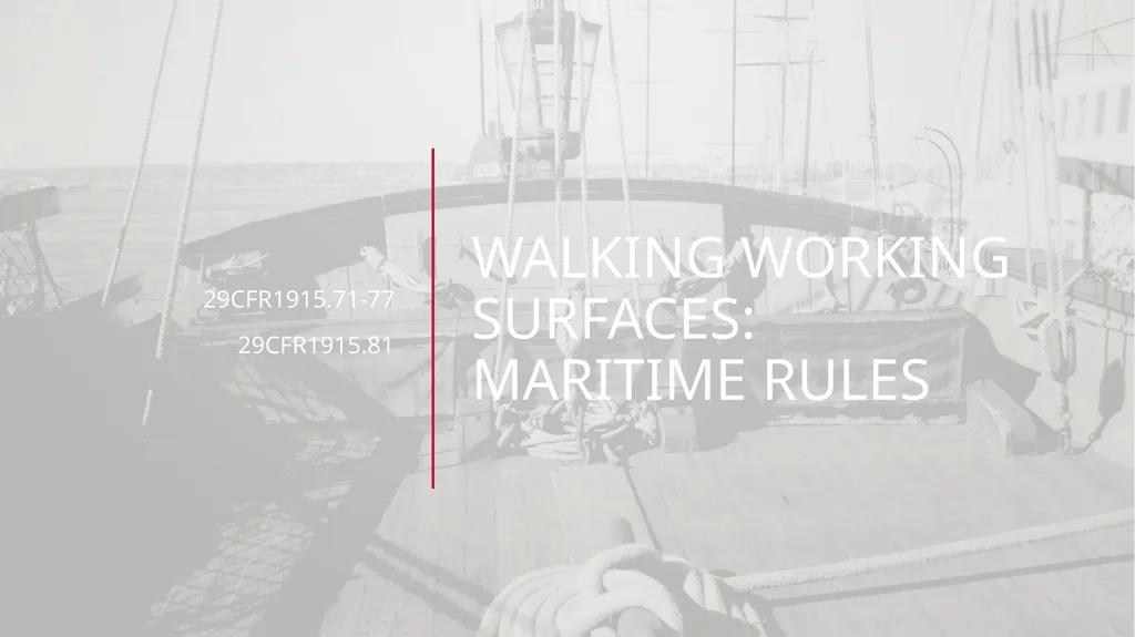 Walking Working Surfaces: Maritime Rules