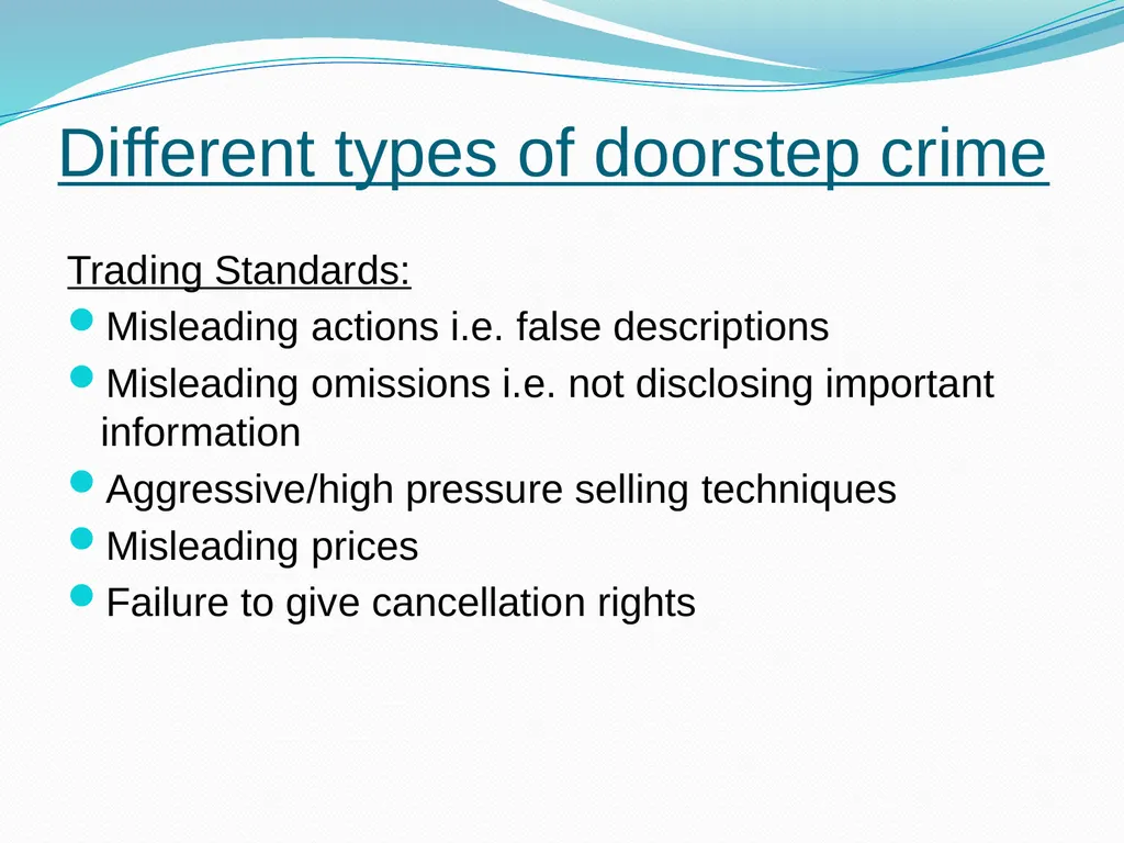 Trading Standards What we do – a focus on Door - slide 12 of 27