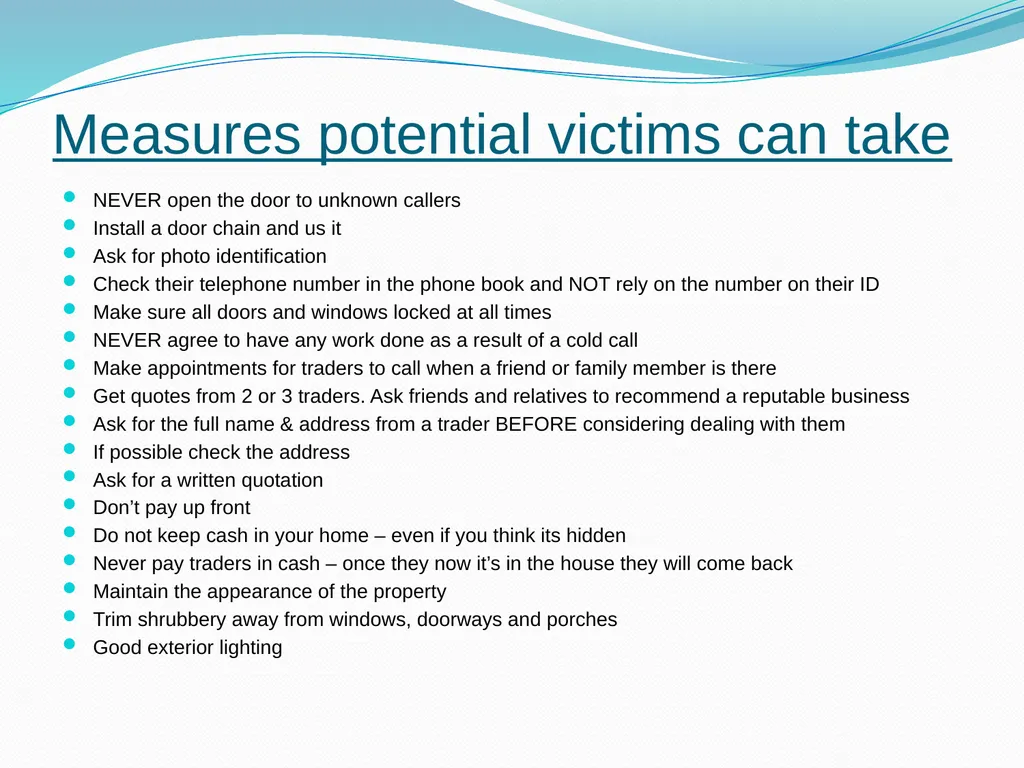 Trading Standards What we do – a focus on Door - slide 24 of 27