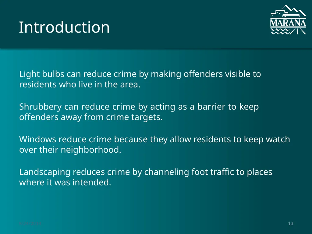 Crime Prevention Through Environmental Design - slide 13 of 15