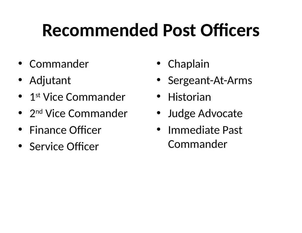 Post Officer Duties & Responsibilities “Getting - slide 5 of 18
