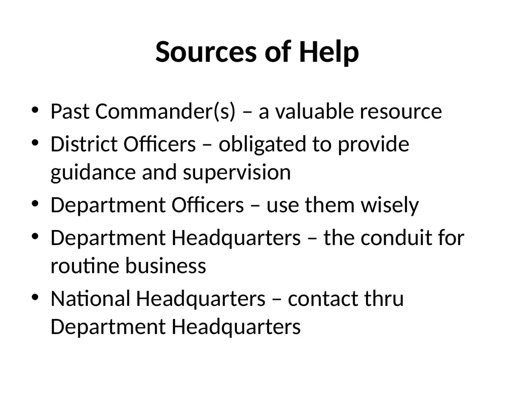 Post Officer Duties & Responsibilities “Getting - slide 16 of 18