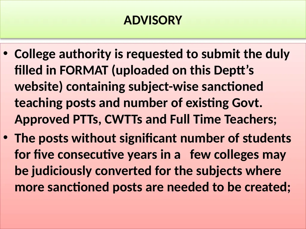 STEPS FOR FILLING UP THE NET VACANT POSTS OF - slide 17 of 18