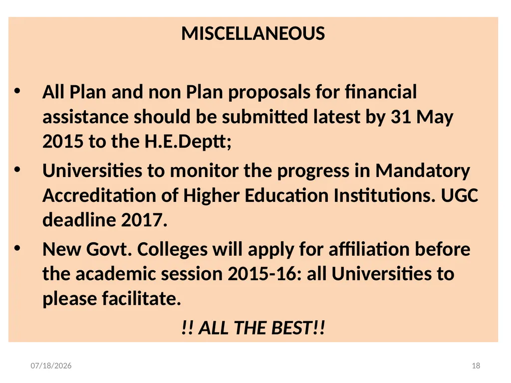 STEPS FOR FILLING UP THE NET VACANT POSTS OF - slide 18 of 18