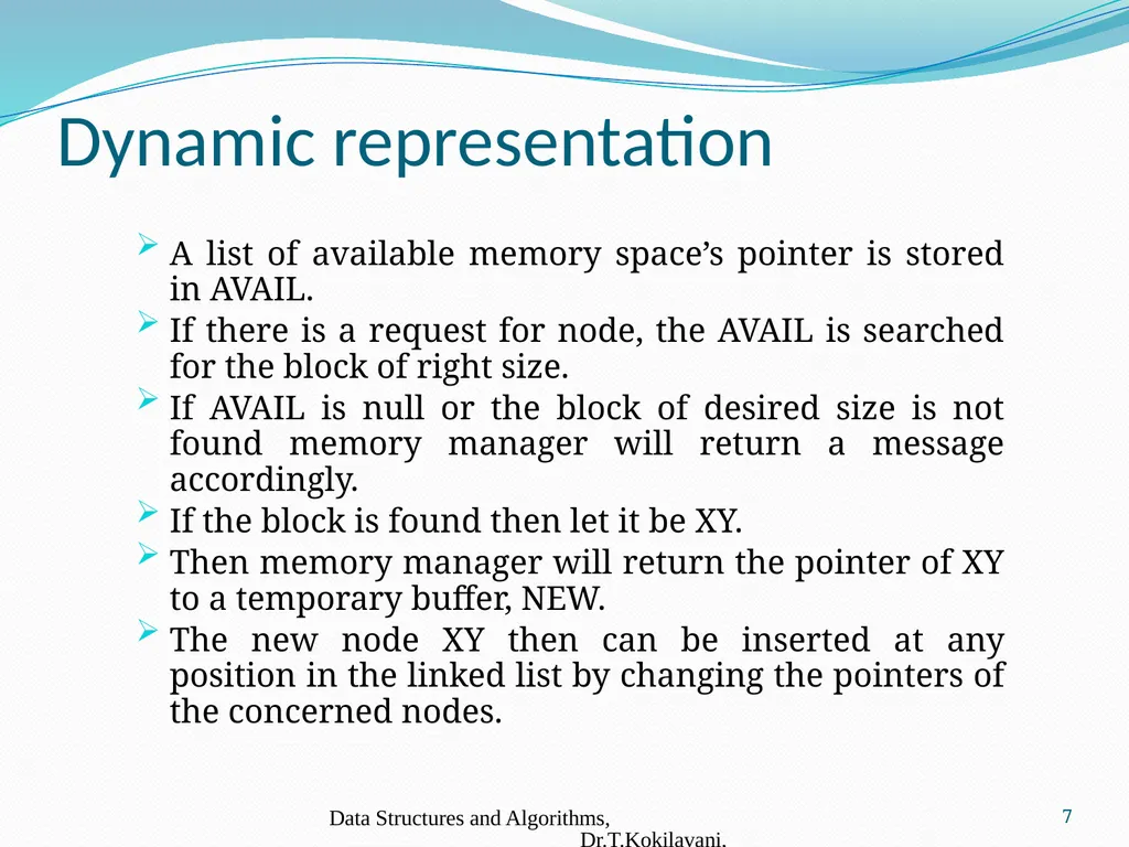 LINKED LIST Dr. T. Kokilavani Assistant Professor - slide 7 of 8