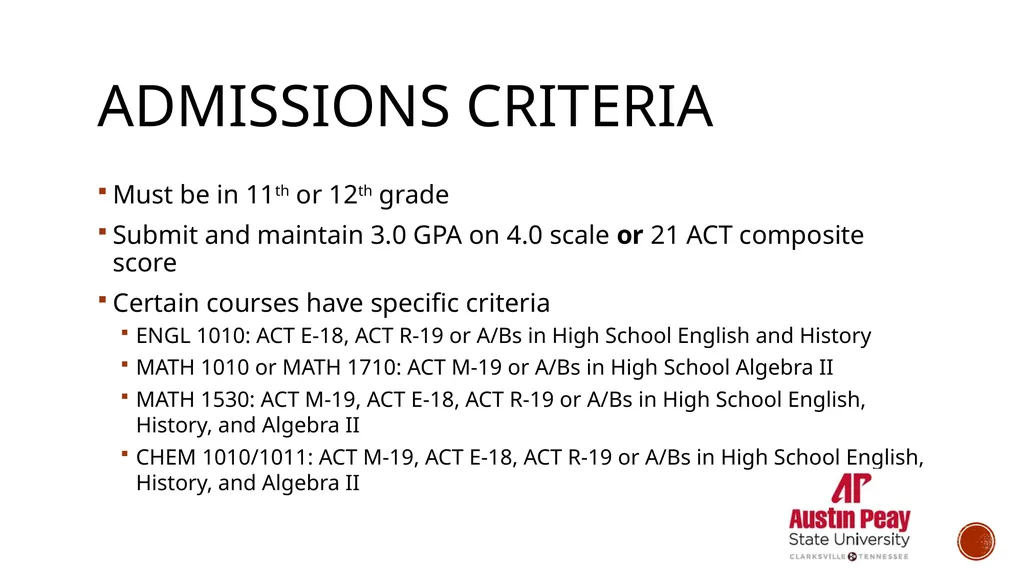 APSU Dual Enrollment Outline Overview Application - slide 3 of 17
