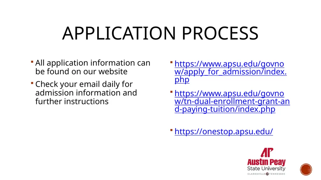 APSU Dual Enrollment Outline Overview Application - slide 5 of 17