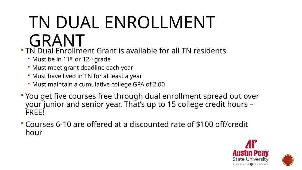 APSU Dual Enrollment Outline Overview Application - slide 12 of 17