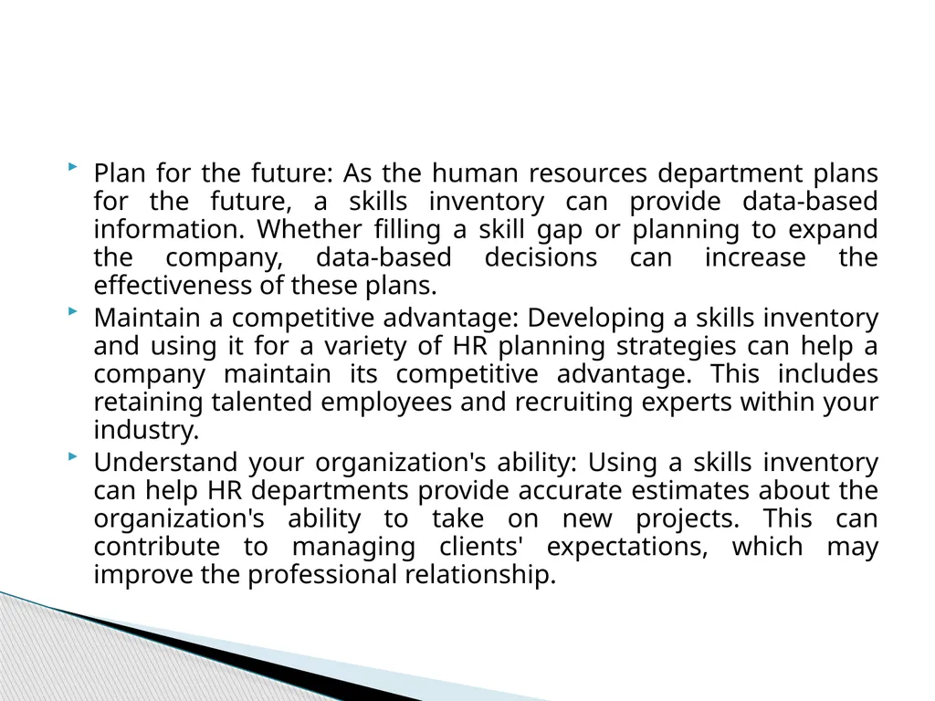 What is skills inventory in human resources? A - slide 6 of 6
