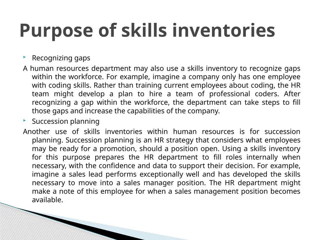 What is skills inventory in human resources? A - slide 4 of 6