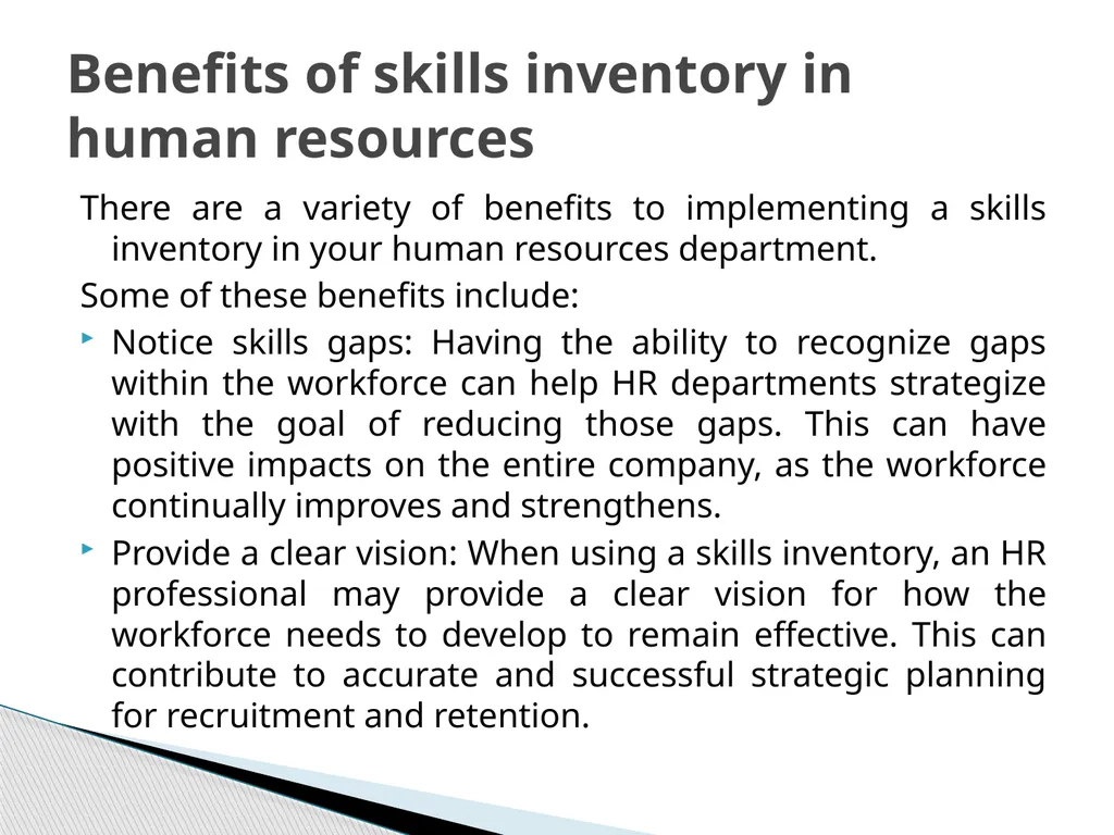 What is skills inventory in human resources? A - slide 5 of 6