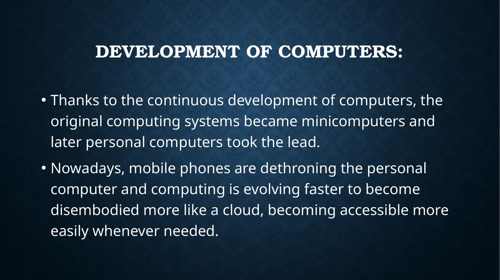Lecture two: Information Technology Contents: - slide 5 of 7