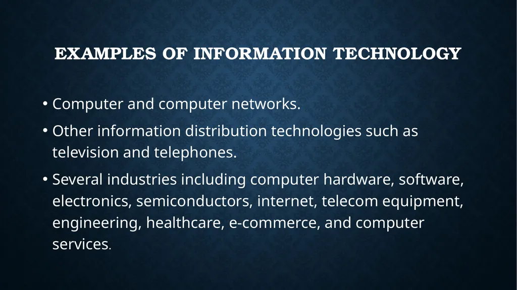 Lecture two: Information Technology Contents: - slide 4 of 7