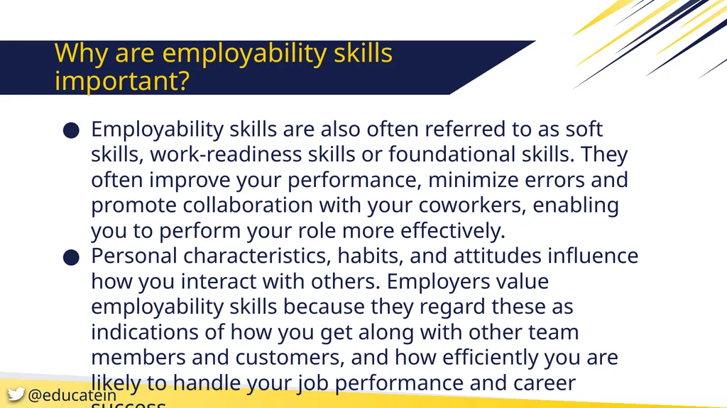 Employability Skills Innovation and Implementation - slide 3 of 19