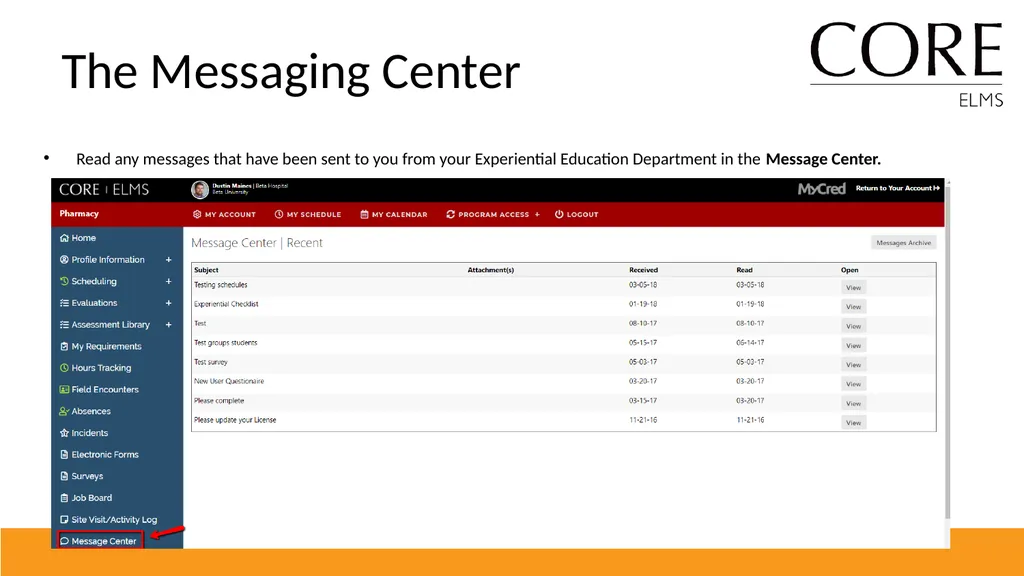 Preceptor Introduction to CORE ELMS Expect an - slide 3 of 16