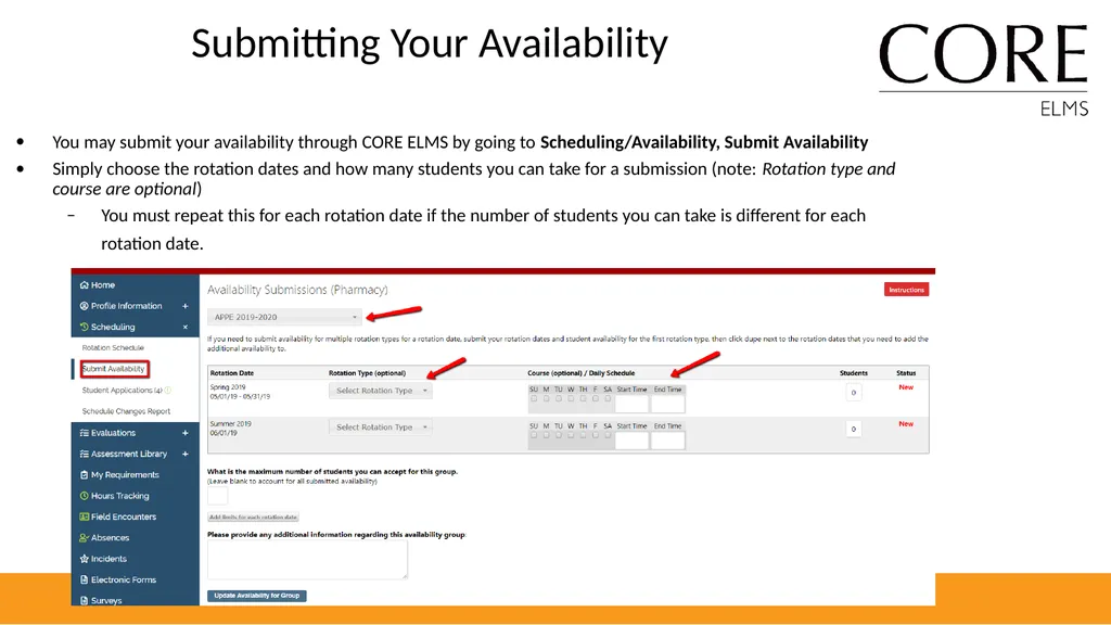 Preceptor Introduction to CORE ELMS Expect an - slide 6 of 16