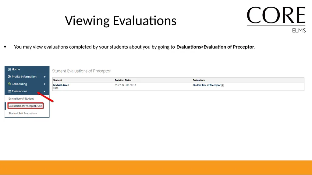 Preceptor Introduction to CORE ELMS Expect an - slide 11 of 16