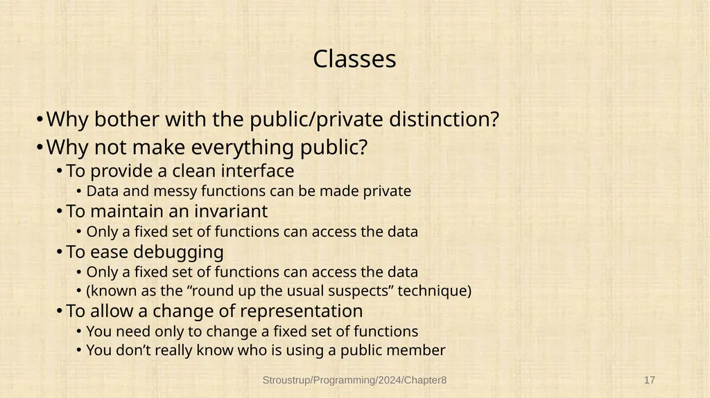Chapter 8 – Technicalities: Classes, etc. - slide 16 of 32