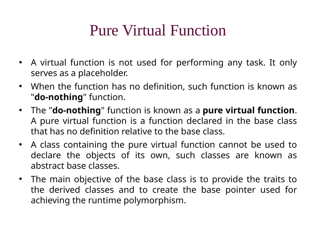 Virtual Functions Binding Binding refers to the - slide 22 of 32