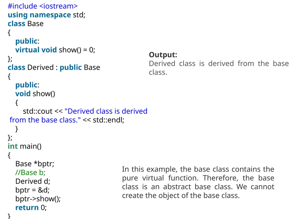 Virtual Functions Binding Binding refers to the - slide 24 of 32