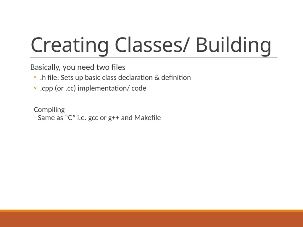 Intro to Classes in C++ Classes Programmer-defined - slide 26 of 26