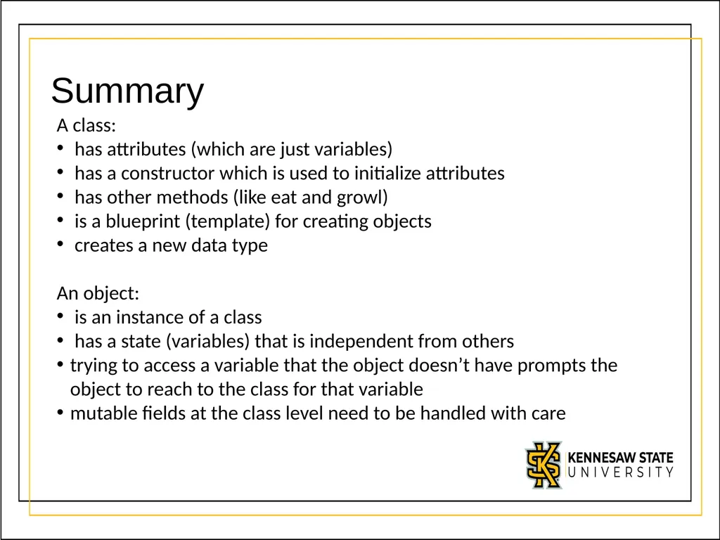 Module 5 Object-Oriented Programming and class - slide 50 of 50