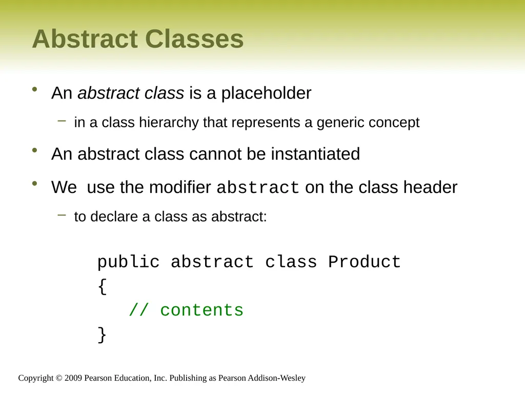 Outline Creating Subclasses Overriding Methods - slide 22 of 28