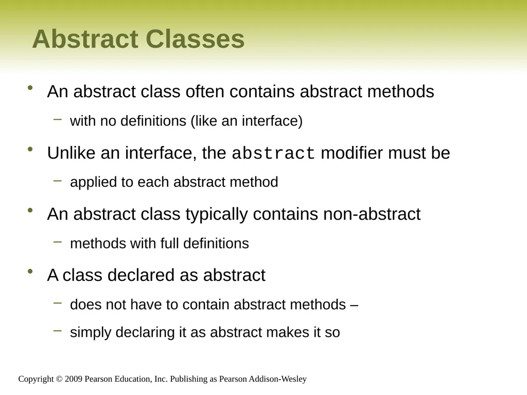 Outline Creating Subclasses Overriding Methods - slide 23 of 28
