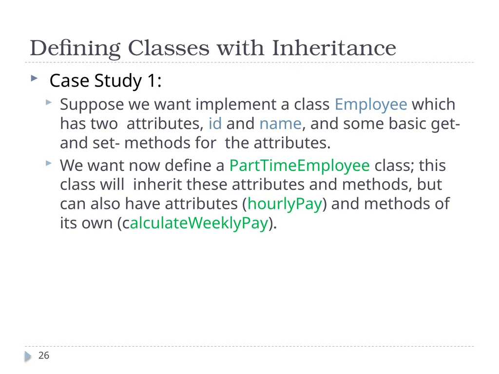 Inheritance CT1513 1 Introduction 2 Inheritance - slide 26 of 37