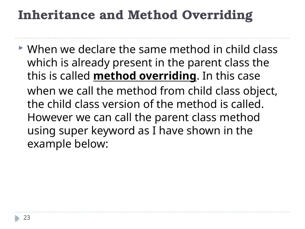Inheritance CT1513 1 Introduction 2 Inheritance - slide 23 of 37