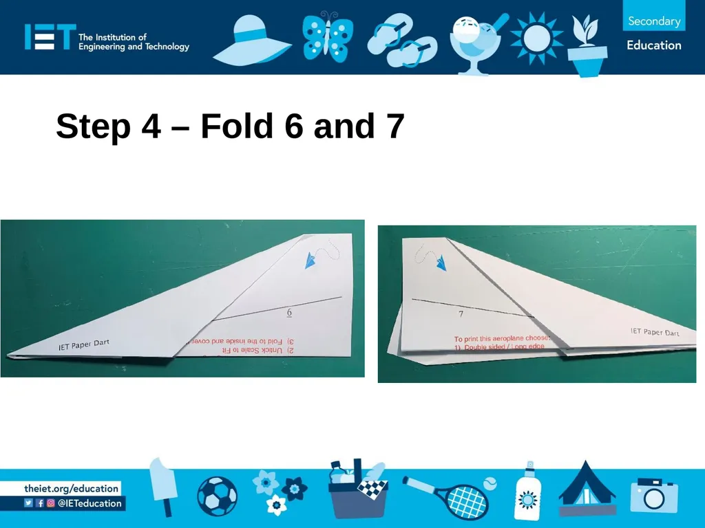 Paper aeroplane design Making a paper plane and - slide 6 of 8
