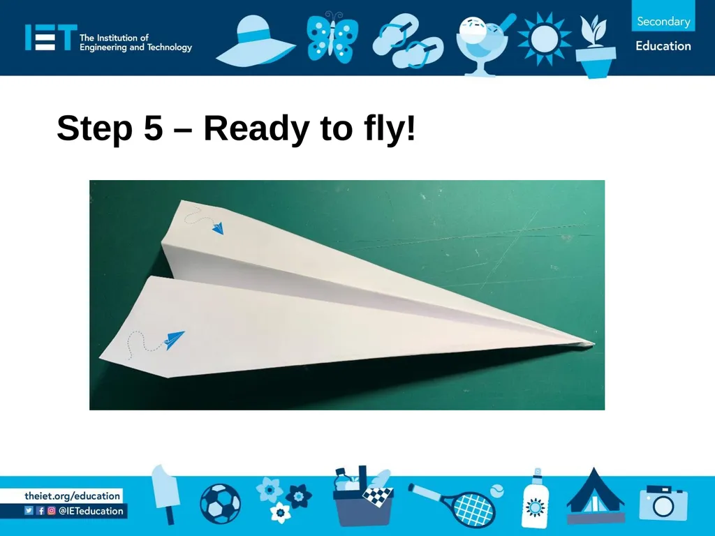 Paper aeroplane design Making a paper plane and - slide 7 of 8