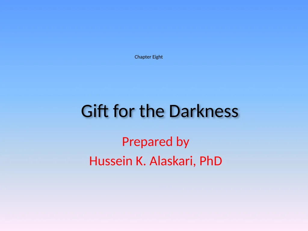 Chapter Eight Prepared by Hussein K. Alaskari, PhD