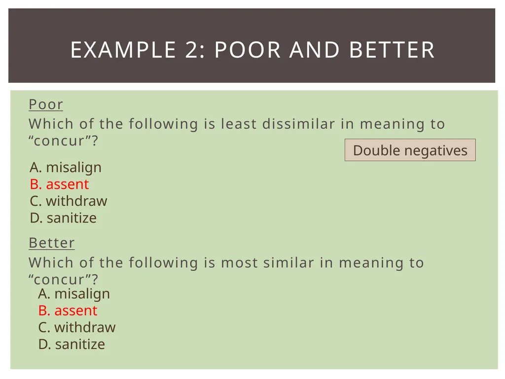 Item types Assessing item quality ELA Item TYPES 4 - slide 9 of 31