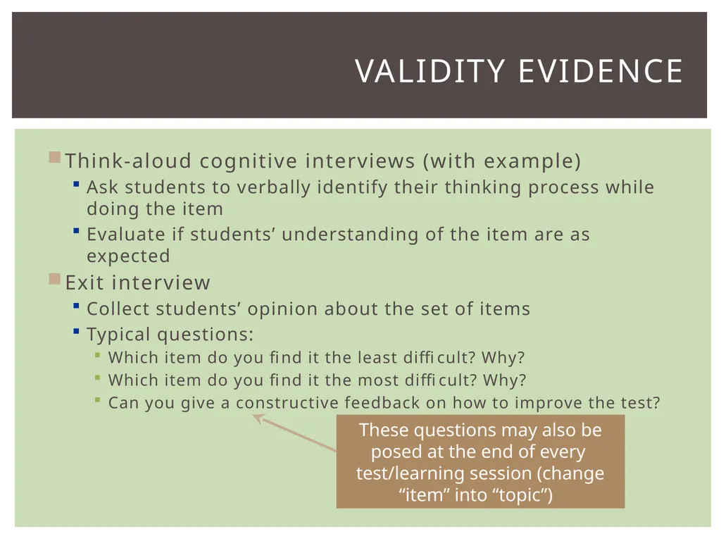 Item types Assessing item quality ELA Item TYPES 4 - slide 29 of 31