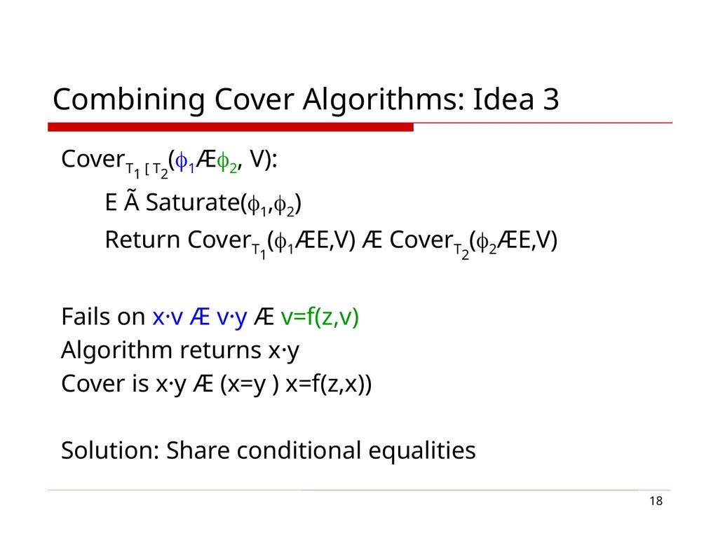 1 Cover Algorithms and Their Combination Sumit - slide 18 of 20