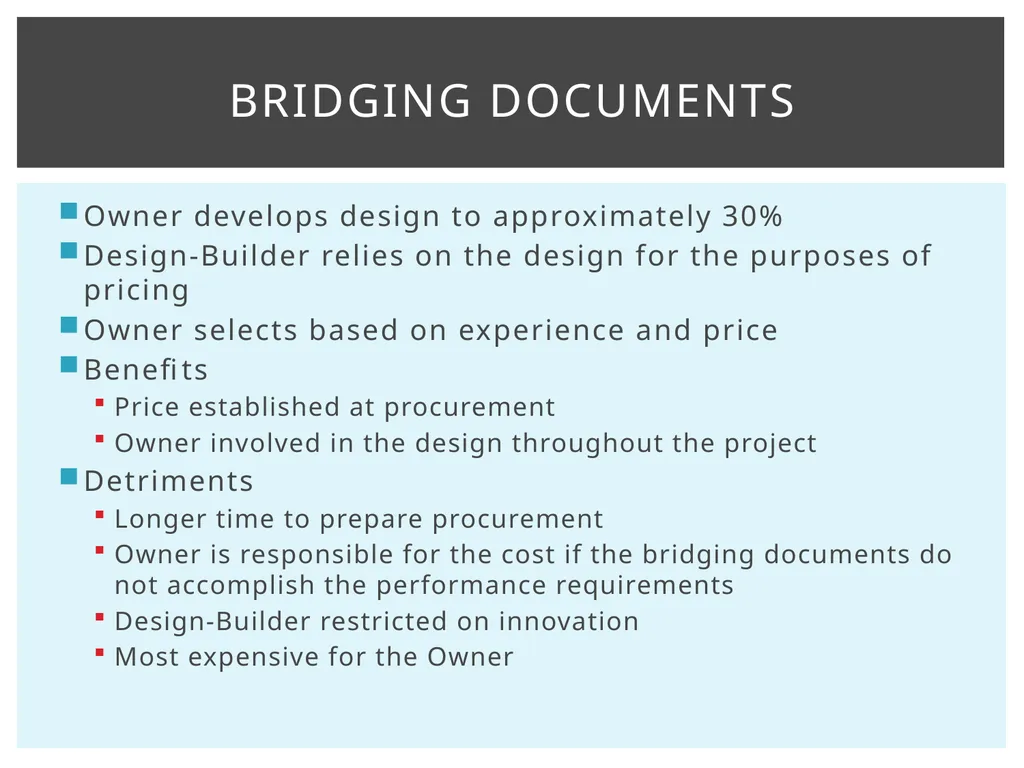 Design-Build Delivery Robynne Parkinson Thaxton - slide 12 of 23