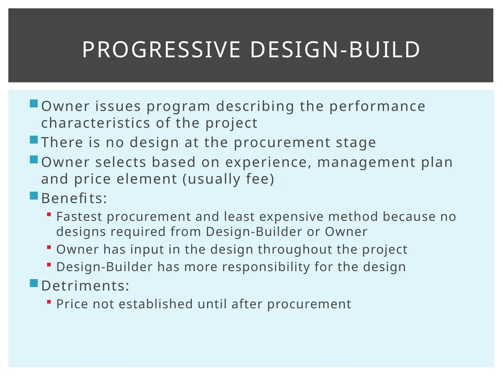 Design-Build Delivery Robynne Parkinson Thaxton - slide 16 of 23