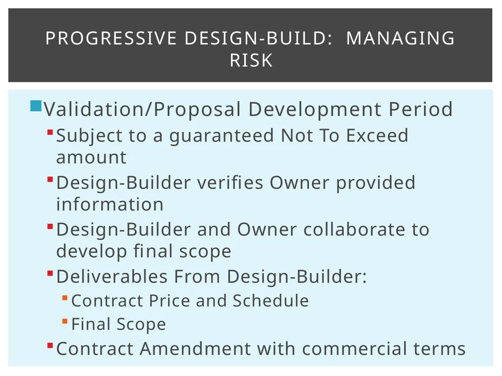 Design-Build Delivery Robynne Parkinson Thaxton - slide 17 of 23