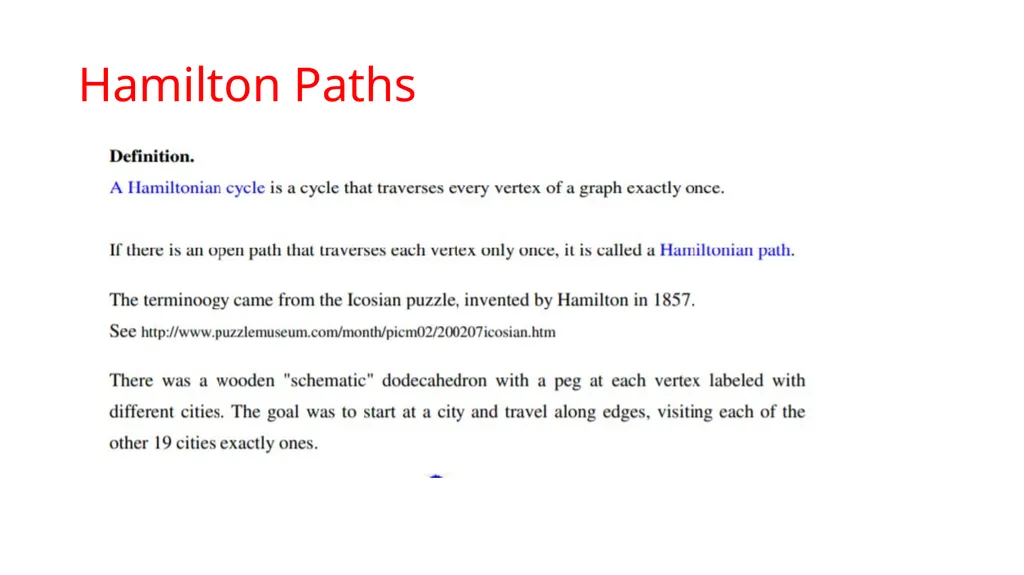 Eulerian and Hamilton Paths Eulerian cycles - slide 8 of 15