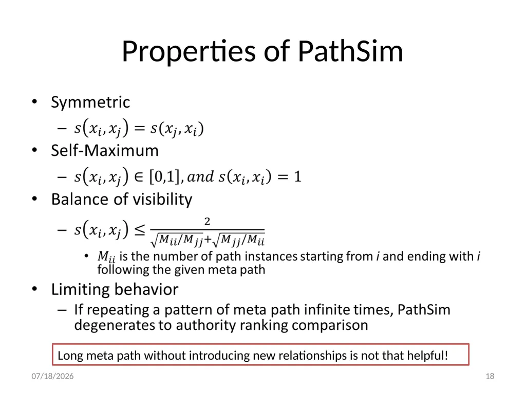 PathSim: Meta Path-Based Top-K Similarity Search - slide 18 of 40