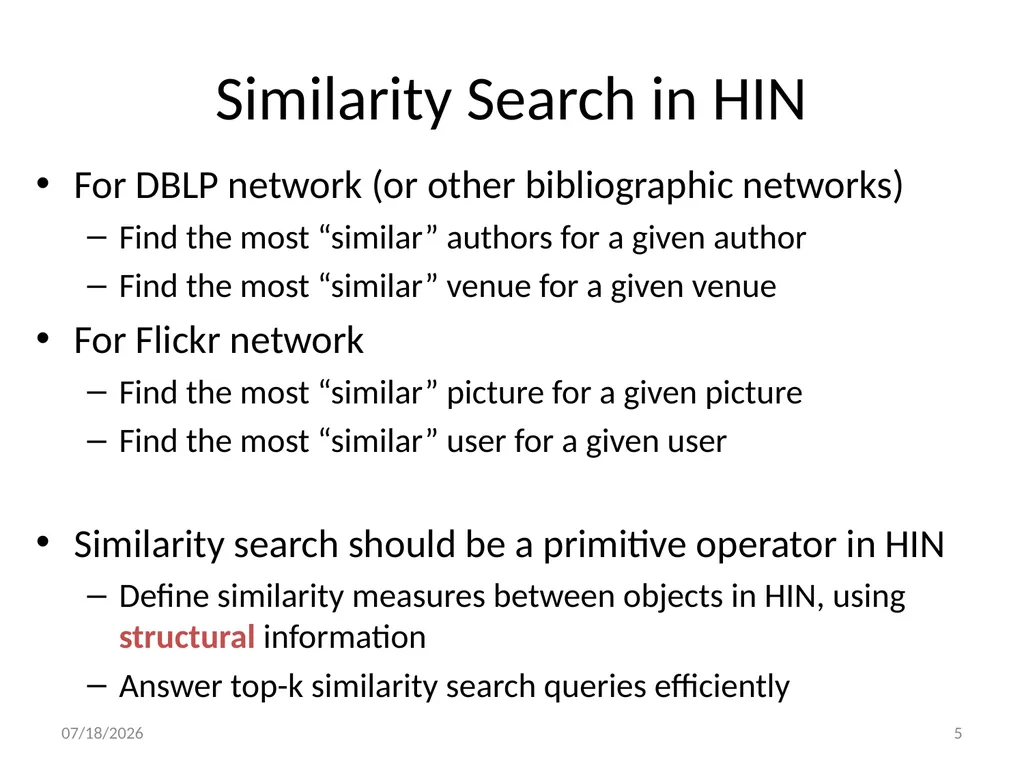 PathSim: Meta Path-Based Top-K Similarity Search - slide 5 of 40