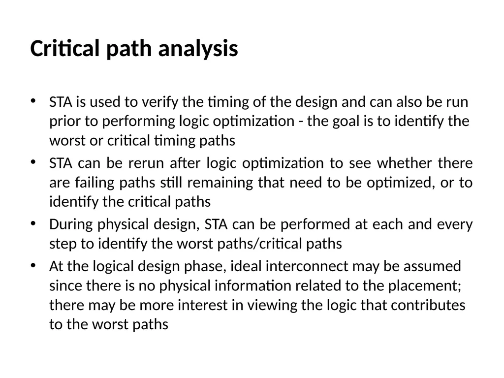 FALSE PATH ANALYSIS AND CRITICAL PATH ANALYSIS - slide 7 of 11
