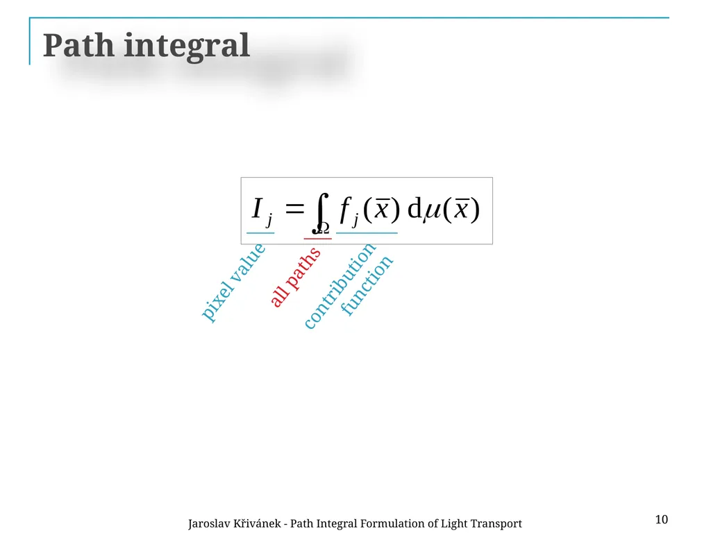 Path Integral Formulation of Light Transport - slide 10 of 32