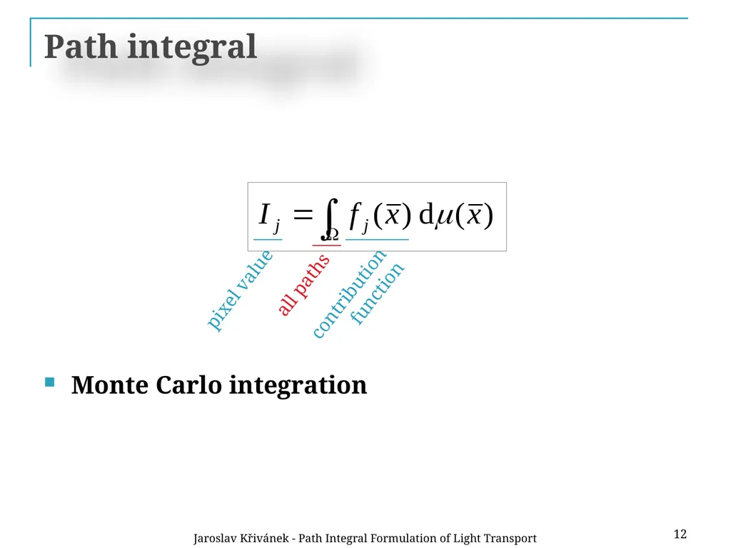 Path Integral Formulation of Light Transport - slide 12 of 32