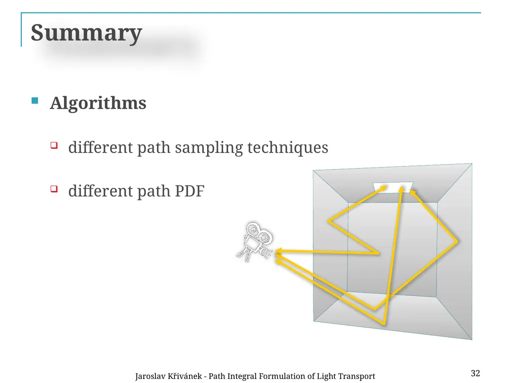 Path Integral Formulation of Light Transport - slide 31 of 32