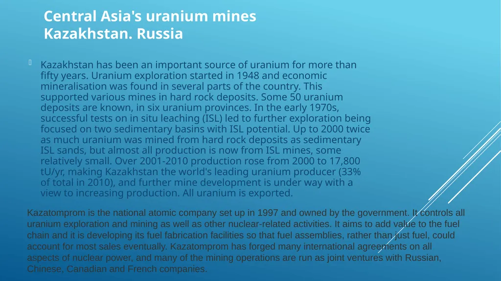 Lecture 9 Analysis of uranium production - slide 2 of 26