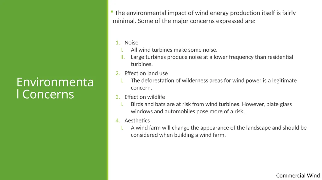 Commercial wind Commercial wind energy Except - slide 14 of 16
