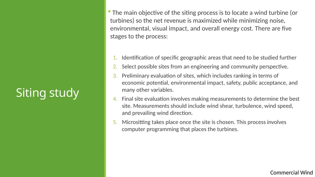 Commercial wind Commercial wind energy Except - slide 8 of 16