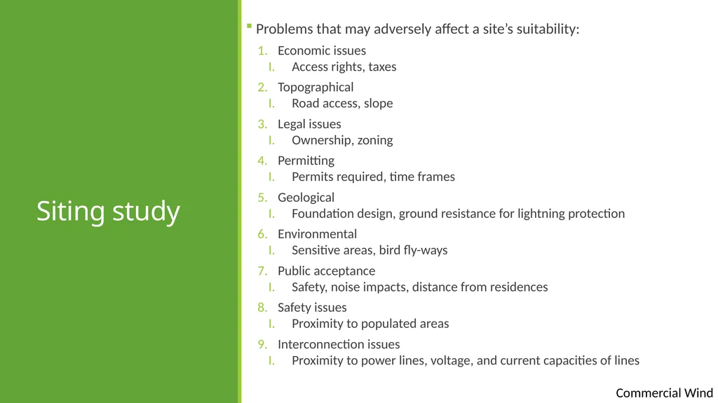 Commercial wind Commercial wind energy Except - slide 9 of 16